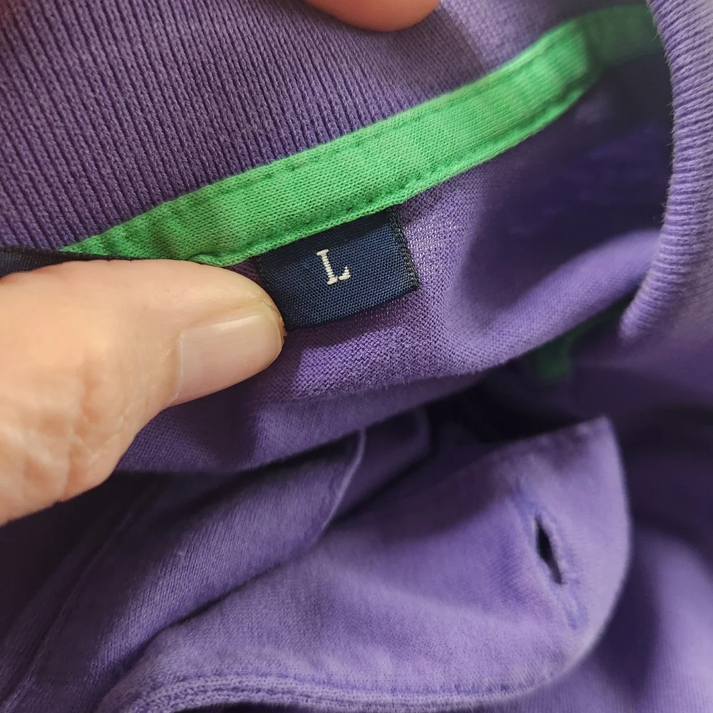 Ralph Lauren Polo Shirt Purple Golf Large 100% Pima Cotton Preppy Sporty